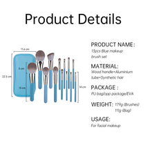 Makeup Brushes Set 13pcs with Leather Bag Foundation Powder