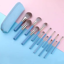 Makeup Brushes Set 13pcs with Leather Bag Foundation Powder