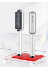 Styler 2-en-1 : peigne chauffant pour lisser et boucler les cheveux, céramique à ions négatifs, brosse lissante, outil de coiffage rapide avec protection anti-brûlure. »