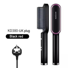 Styler 2-en-1 : peigne chauffant pour lisser et boucler les cheveux, céramique à ions négatifs, brosse lissante, outil de coiffage rapide avec protection anti-brûlure. »