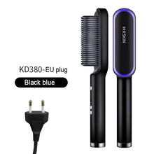 Styler 2-en-1 : peigne chauffant pour lisser et boucler les cheveux, céramique à ions négatifs, brosse lissante, outil de coiffage rapide avec protection anti-brûlure. »