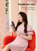 Styler 2-en-1 : peigne chauffant pour lisser et boucler les cheveux, céramique à ions négatifs, brosse lissante, outil de coiffage rapide avec protection anti-brûlure. »