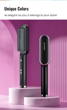 Styler 2-en-1 : peigne chauffant pour lisser et boucler les cheveux, céramique à ions négatifs, brosse lissante, outil de coiffage rapide avec protection anti-brûlure. »