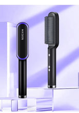 Styler 2-en-1 : peigne chauffant pour lisser et boucler les cheveux, céramique à ions négatifs, brosse lissante, outil de coiffage rapide avec protection anti-brûlure. »