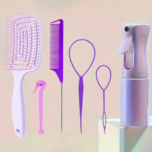 brosse démêlante pour cheveux bouclés, ensemble de peignes courbés et à queue fine