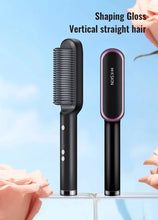Styler 2-en-1 : peigne chauffant pour lisser et boucler les cheveux, céramique à ions négatifs, brosse lissante, outil de coiffage rapide avec protection anti-brûlure. »