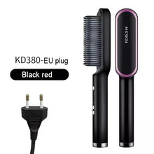 Styler 2-en-1 : peigne chauffant pour lisser et boucler les cheveux, céramique à ions négatifs, brosse lissante, outil de coiffage rapide avec protection anti-brûlure. »