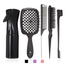 brosse démêlante pour cheveux bouclés, ensemble de peignes courbés et à queue fine